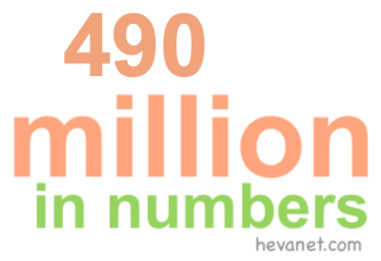 490 million in numbers