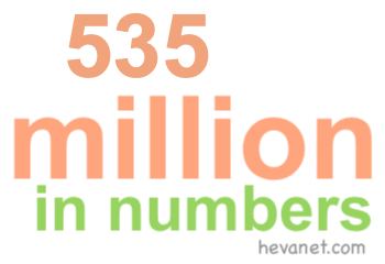 535 million in numbers