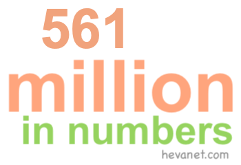 561 million in numbers