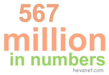 567 million in numbers