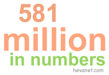 581 million in numbers