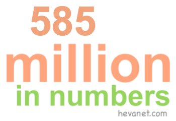 585 million in numbers
