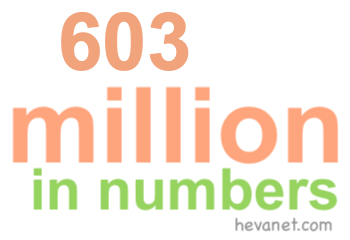 603 million in numbers