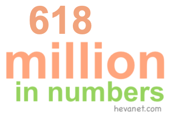 618 million in numbers 618 million in numbers