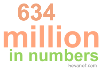 634 million in numbers