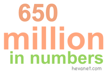 650 million in numbers 650 million in numbers