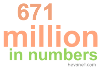671 million in numbers