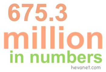 675.3 million in numbers 675.3 million in numbers