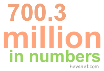 700.3 million in numbers