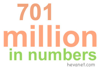 701 million in numbers