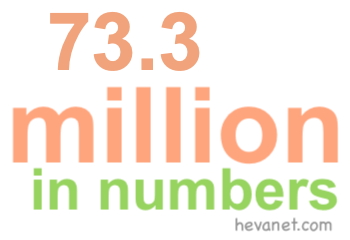 73.3 million in numbers 73.3 million in numbers