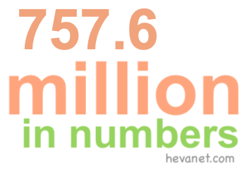 757.6 million in numbers 757.6 million in numbers