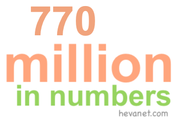 770 million in numbers 770 million in numbers