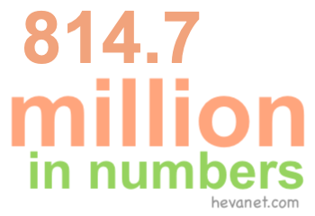 814.7 million in numbers 814.7 million in numbers