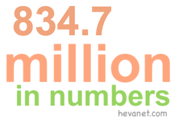 834.7 million in numbers