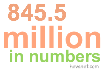 845.5 million in numbers
