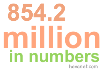 854.2 million in numbers 854.2 million in numbers