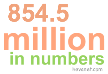 854.5 million in numbers 854.5 million in numbers