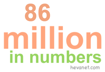 86 million in numbers 86 million in numbers