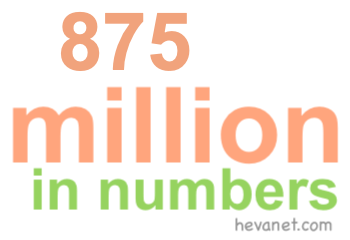 875 million in numbers