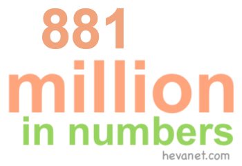 881 million in numbers 881 million in numbers