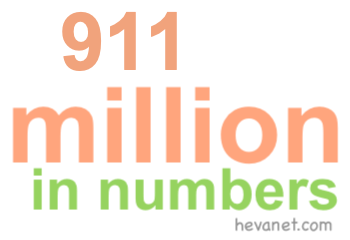 911 million in numbers 911 million in numbers