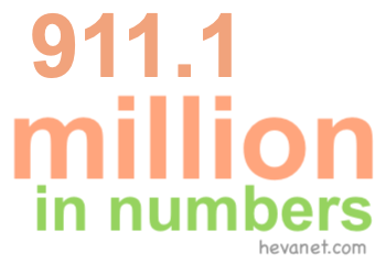911.1 million in numbers