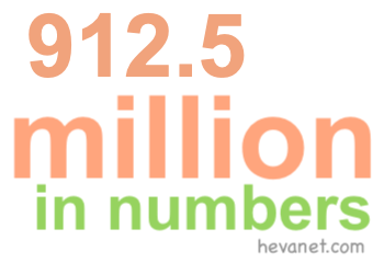 912.5 million in numbers