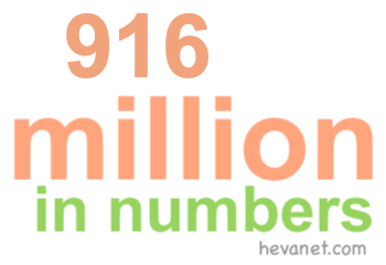 916 million in numbers 916 million in numbers