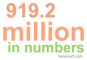 919.2 million in numbers