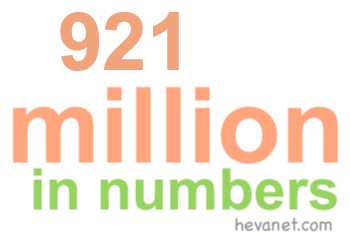 921 million in numbers
