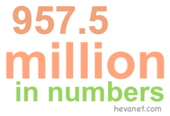 957.5 million in numbers