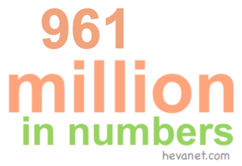 961 million in numbers