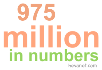 975 million in numbers 975 million in numbers