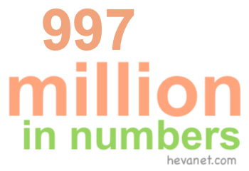 997 million in numbers