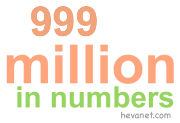 999 million in numbers 999 million in numbers