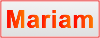 Image of the name Mariam