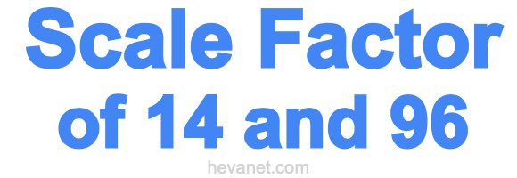 Scale Factor of 14 and 96 Scale Factor of 14 and 96