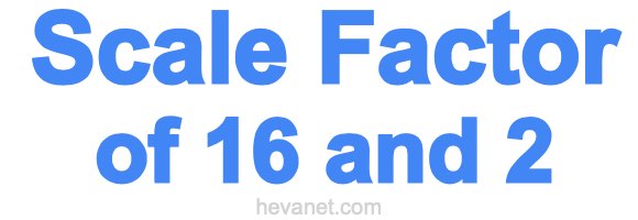 Scale Factor of 16 and 2 Scale Factor of 16 and 2