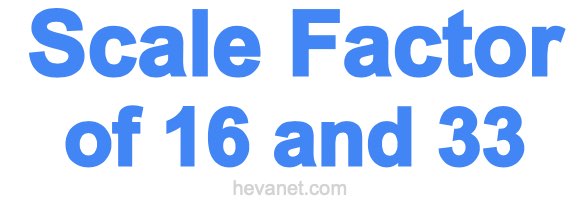 Scale Factor of 16 and 33 Scale Factor of 16 and 33