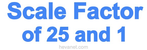 Scale Factor of 25 and 1 Scale Factor of 25 and 1