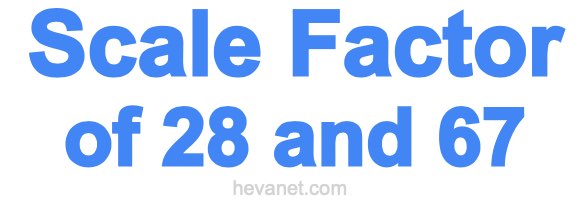 Scale Factor of 28 and 67 Scale Factor of 28 and 67
