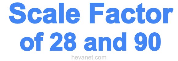 Scale Factor of 28 and 90