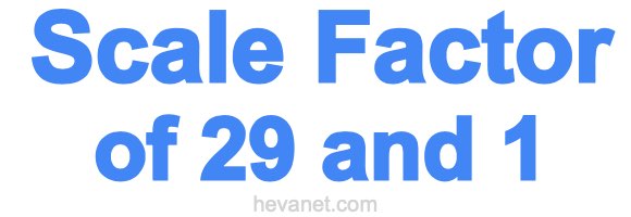 Scale Factor of 29 and 1