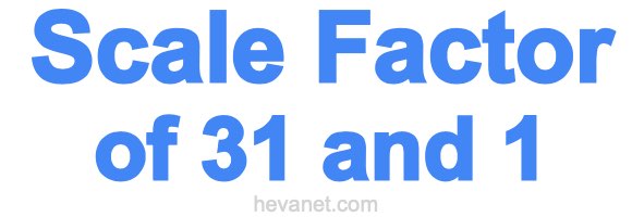Scale Factor of 31 and 1 Scale Factor of 31 and 1