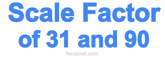 Scale Factor of 31 and 90 Scale Factor of 31 and 90