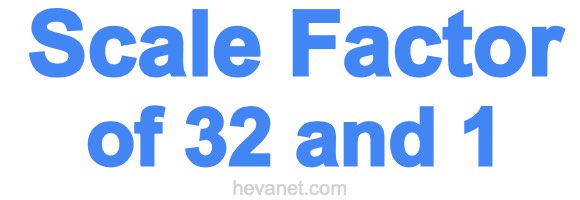 Scale Factor of 32 and 1 Scale Factor of 32 and 1