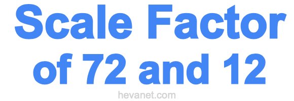 Scale Factor of 72 and 12 Scale Factor of 72 and 12