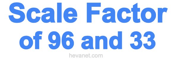 Scale Factor of 96 and 33 Scale Factor of 96 and 33