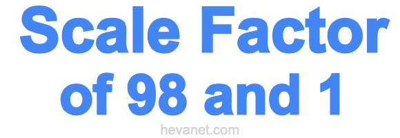 Scale Factor of 98 and 1 Scale Factor of 98 and 1